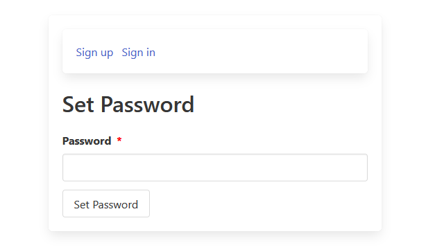 Set password form